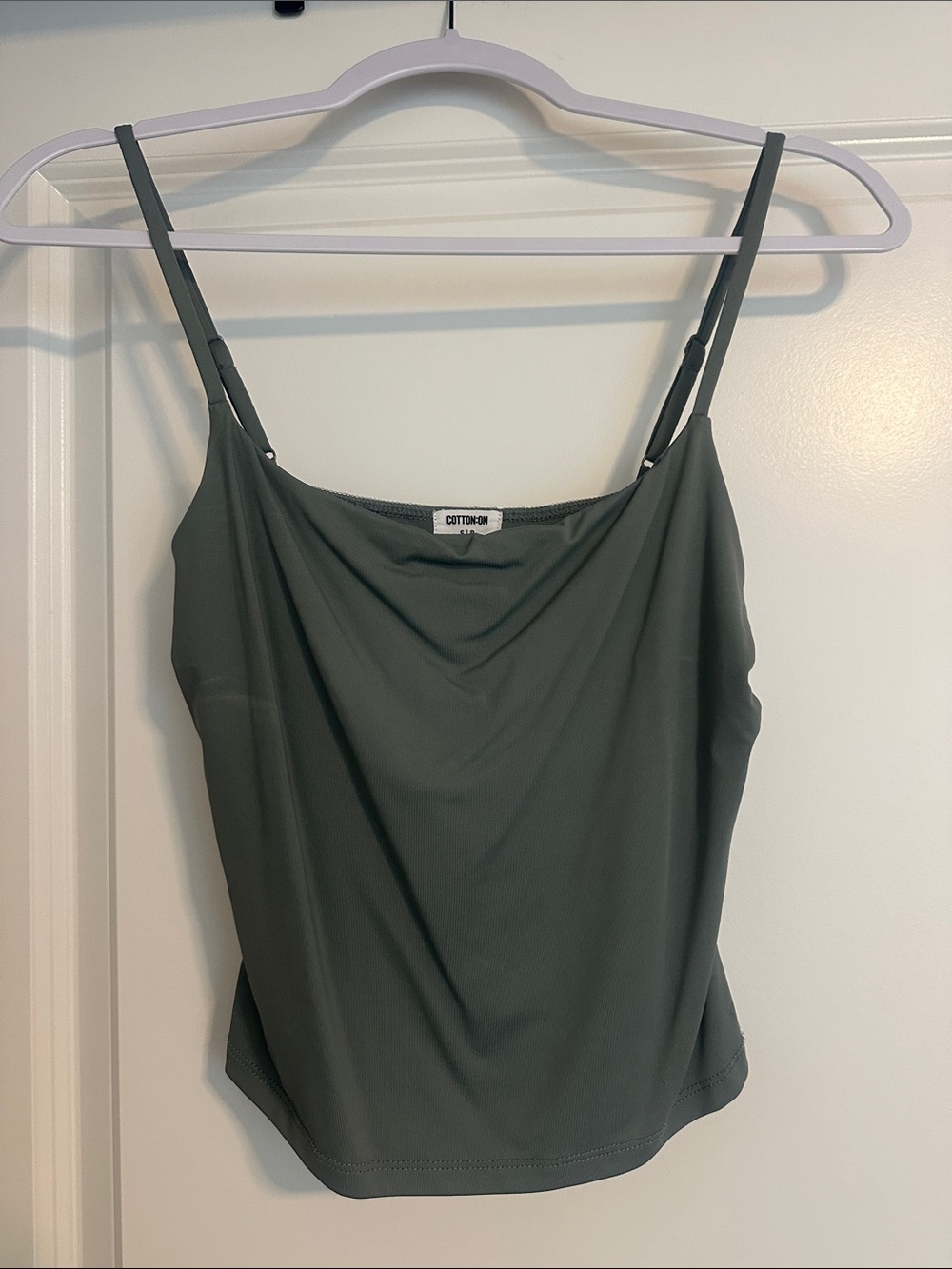 Cotton On Olive Green Cowl Neck Camisole with Adjustable Straps